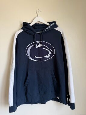 Penn State Nittany Lions Navy and White Fanatics Hoodie Men’s XL Stitched Logo